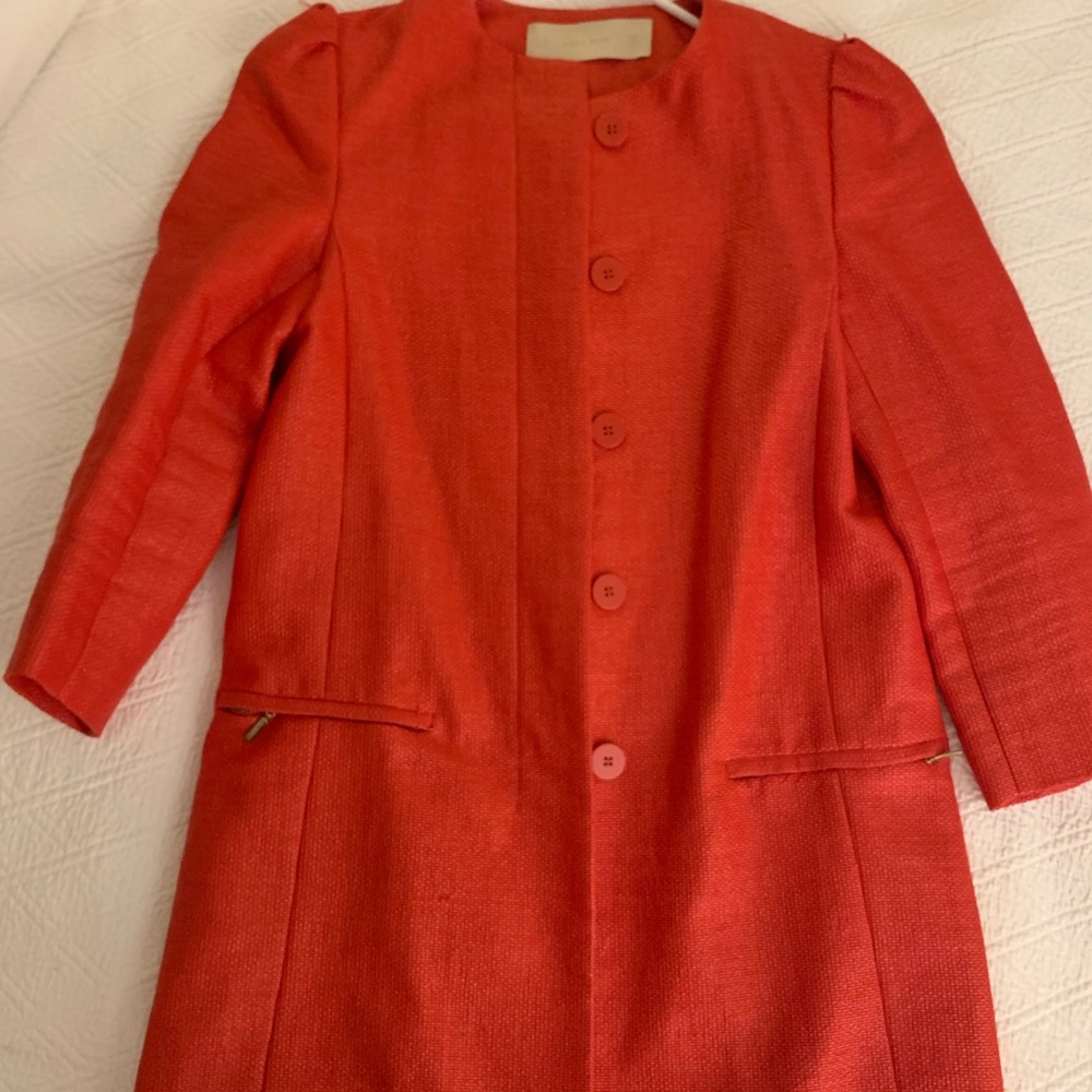 Zara (Paris) Bright Red Linen Jacket XS